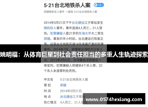 姚明福：从体育巨星到社会责任担当的多重人生轨迹探索